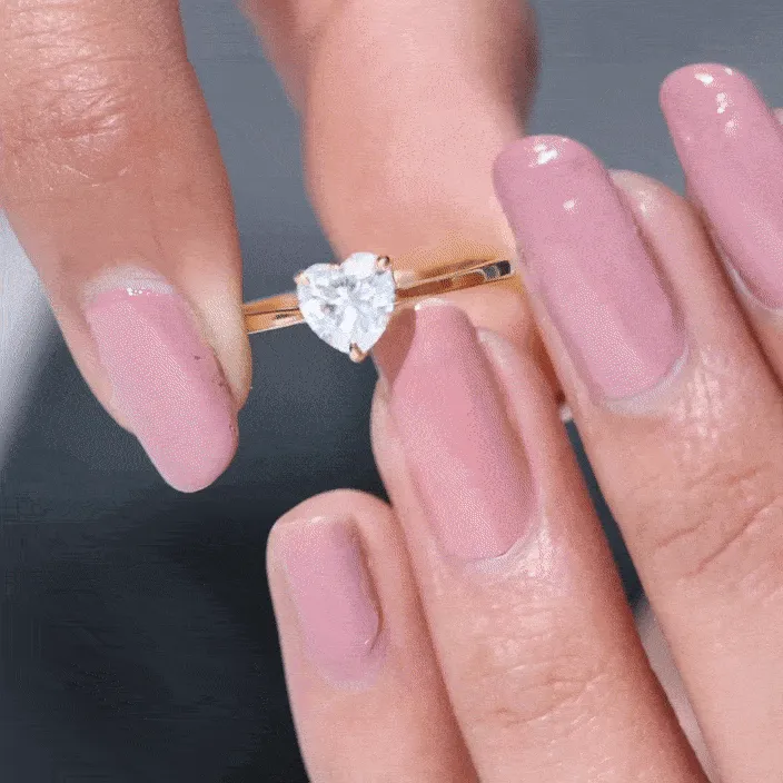 Heart Shape Moissanite Simple Solitaire Ring