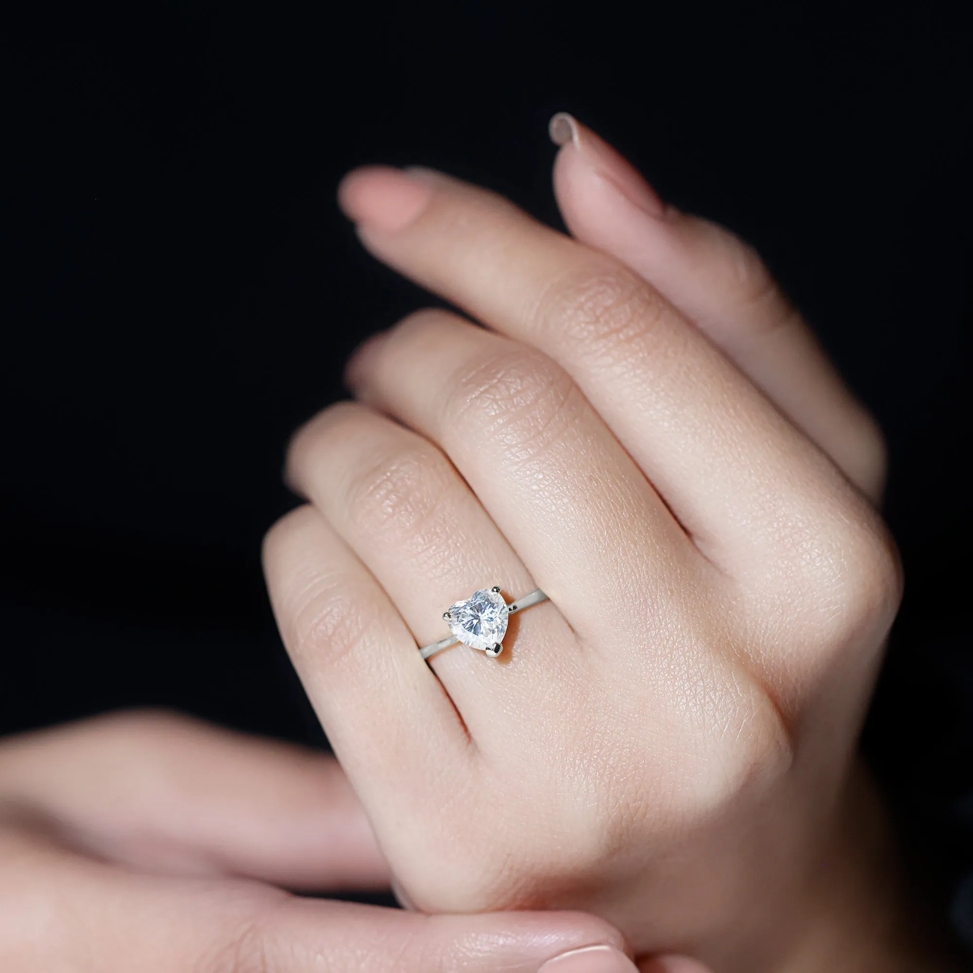 Heart Shape Moissanite Simple Solitaire Ring