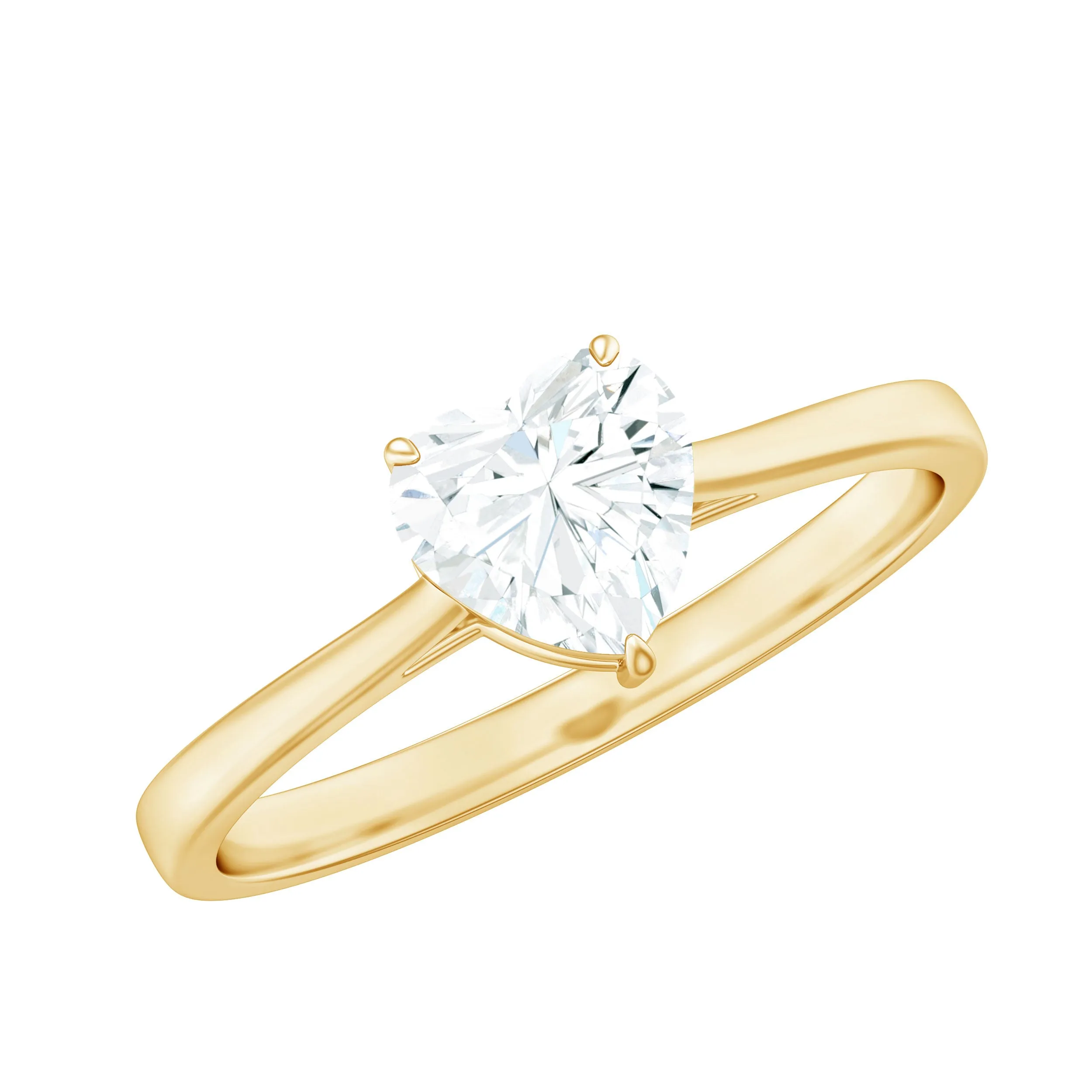 Heart Shape Moissanite Simple Solitaire Ring