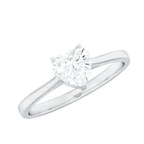 Heart Shape Moissanite Simple Solitaire Ring