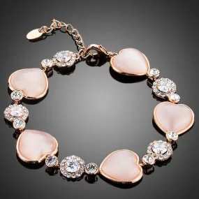 Hearts with Studs Crystal Bracelet