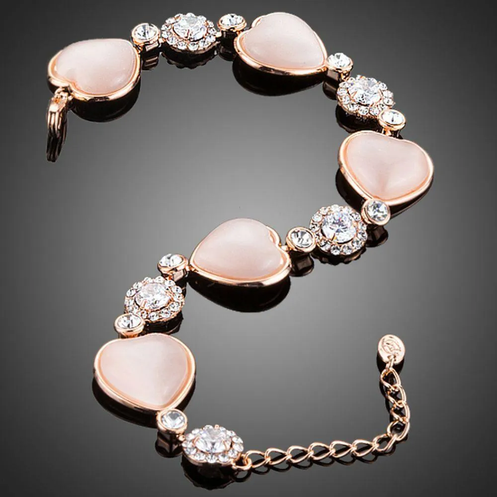 Hearts with Studs Crystal Bracelet