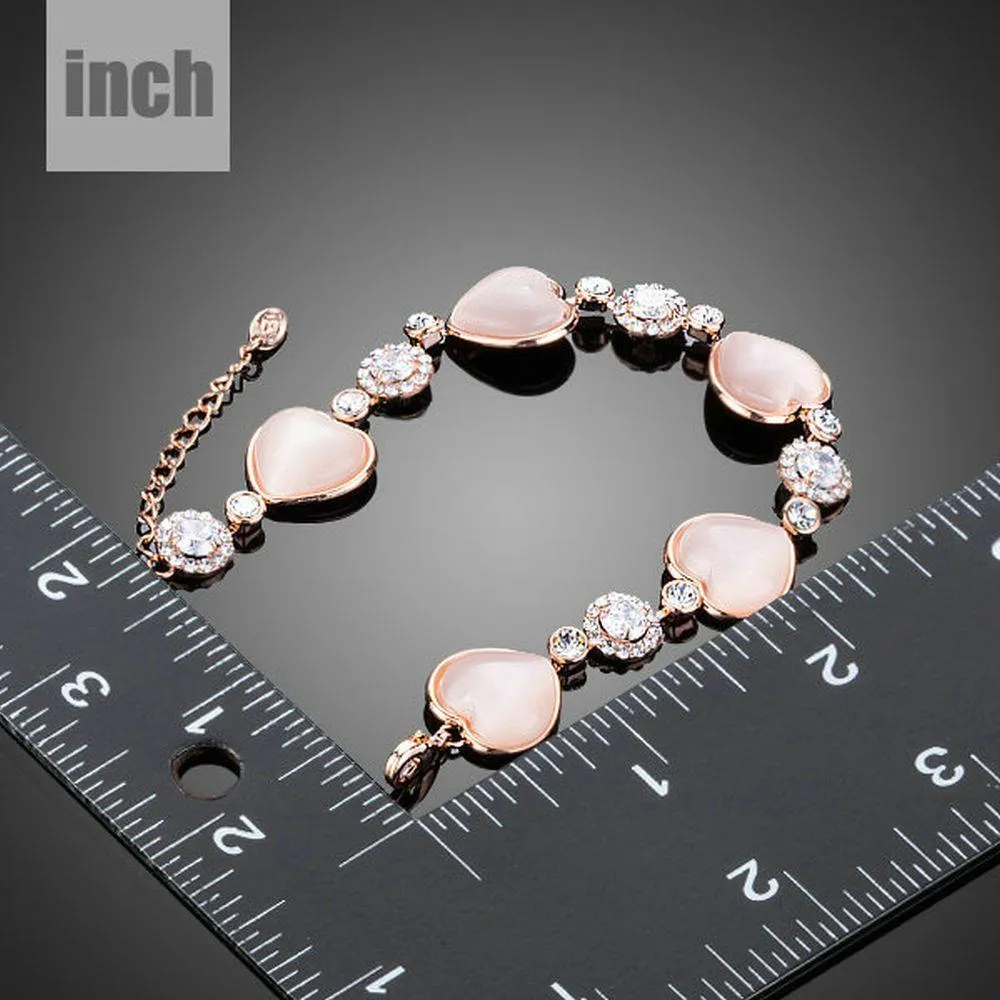 Hearts with Studs Crystal Bracelet