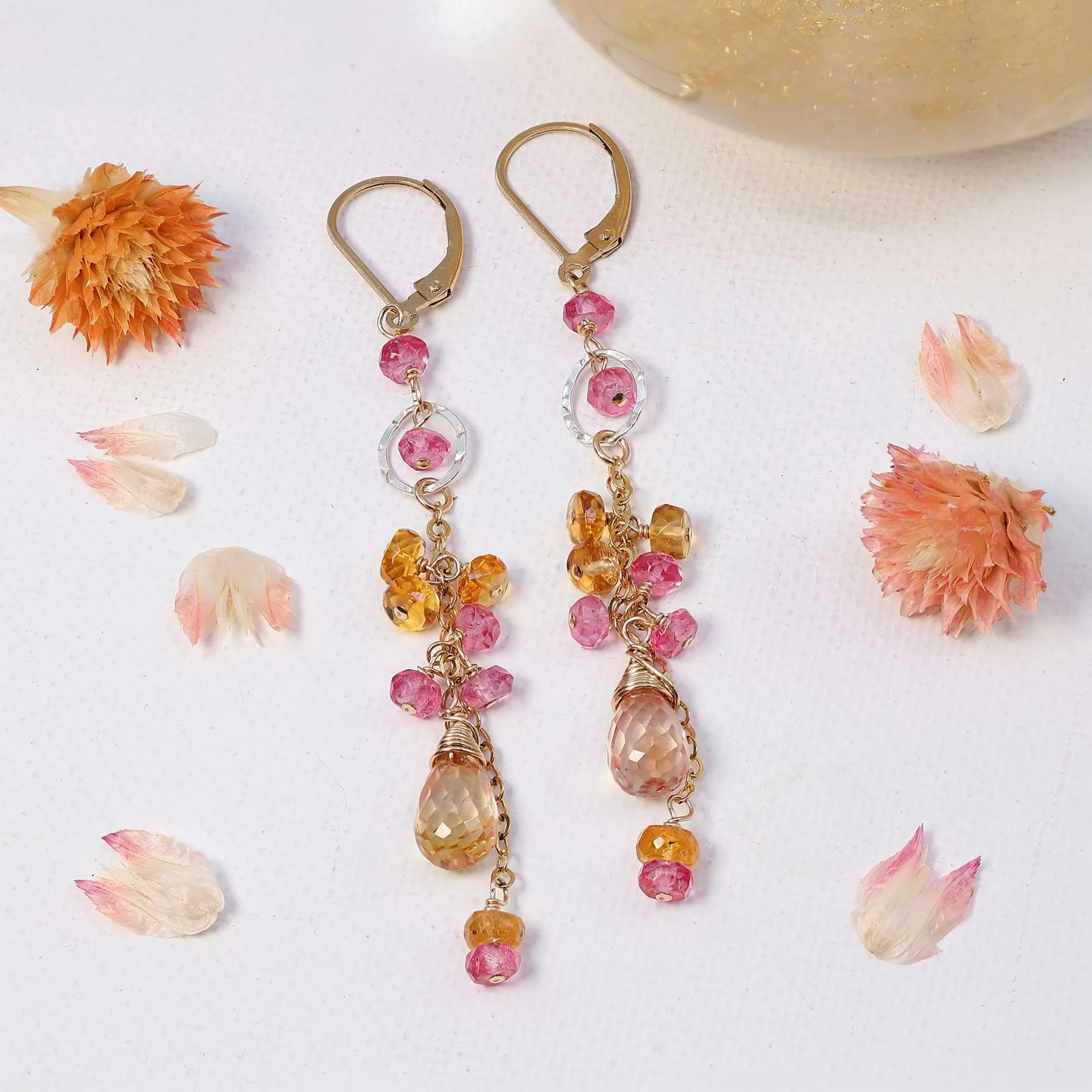 Hermosa Beach - Sapphire Gold Drop Earrings