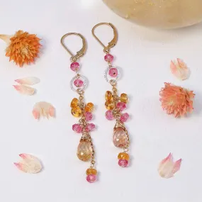 Hermosa Beach - Sapphire Gold Drop Earrings
