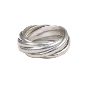 Intertwined Sterling Silver 7 Band Russian Wedding Ring