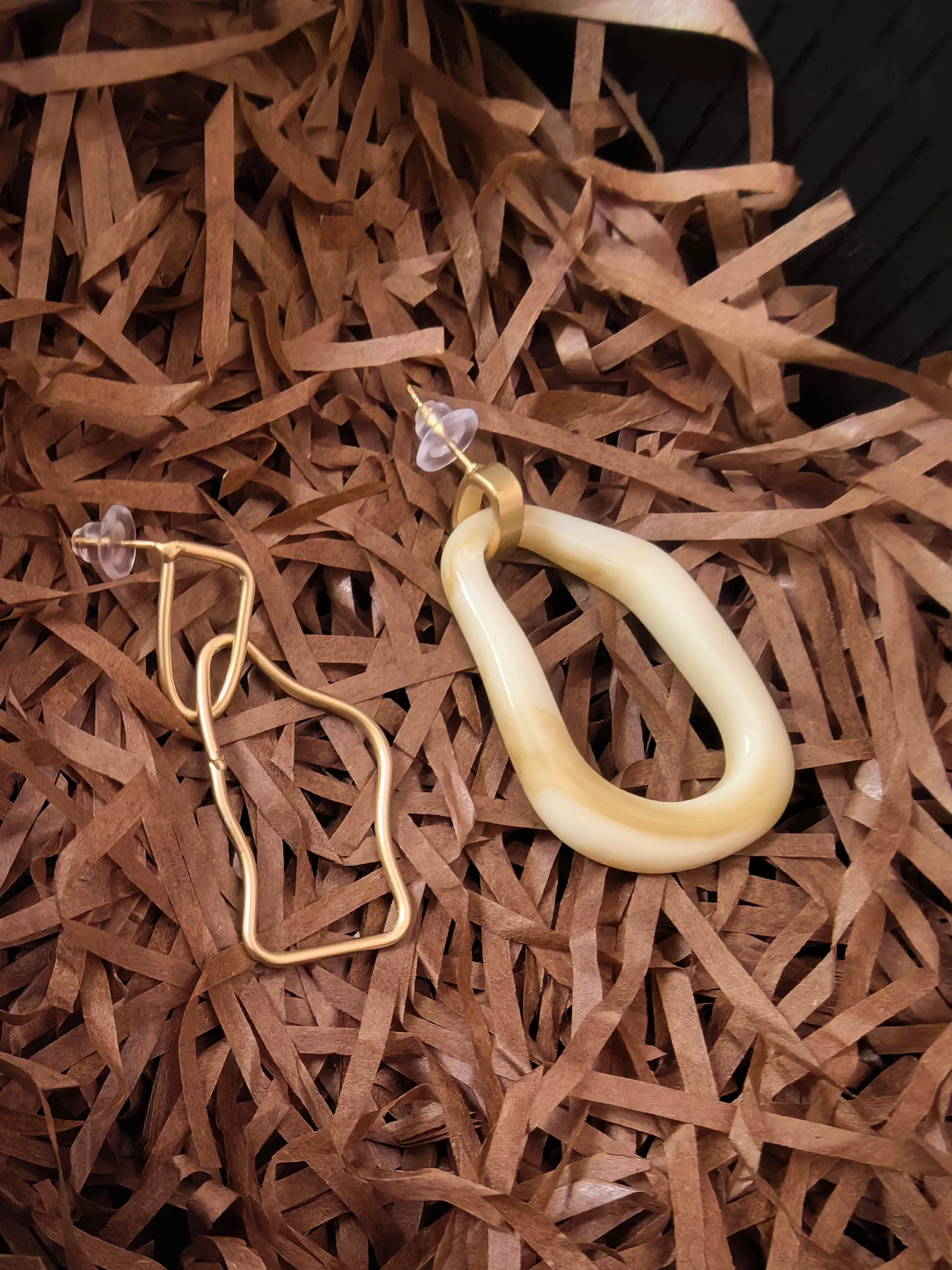 Irregular Resin Hoop Drop Statement Earrings