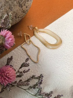 Irregular Resin Hoop Drop Statement Earrings