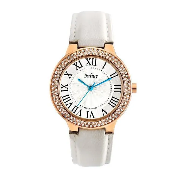 JS Lucens Crystal Leather Women Watch