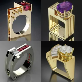 Judy Unique Fashion Women Silver Gold Rings Promise Wedding Engagement Rings