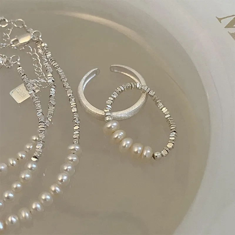 Korean Elegant Freshwater Pearl Rings For Women