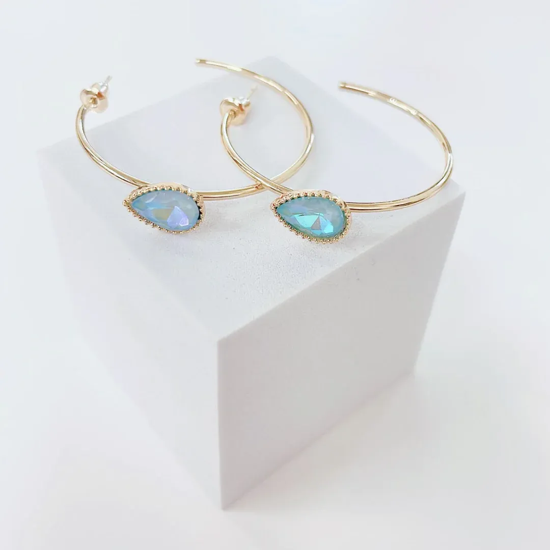 Light Blue Radiance Hoop Earrings