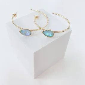 Light Blue Radiance Hoop Earrings