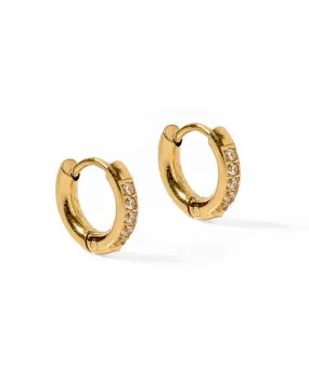 Linny Co Scarlet Huggie 8mm Hoop - CZ Gold