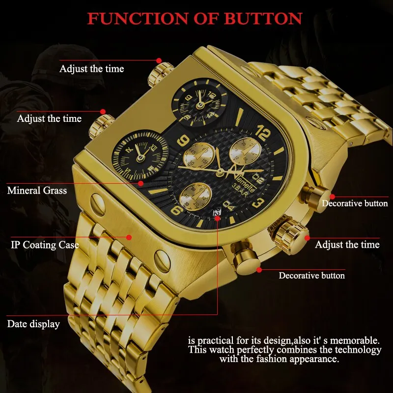 Luxury Golden Quartz Men's Watches