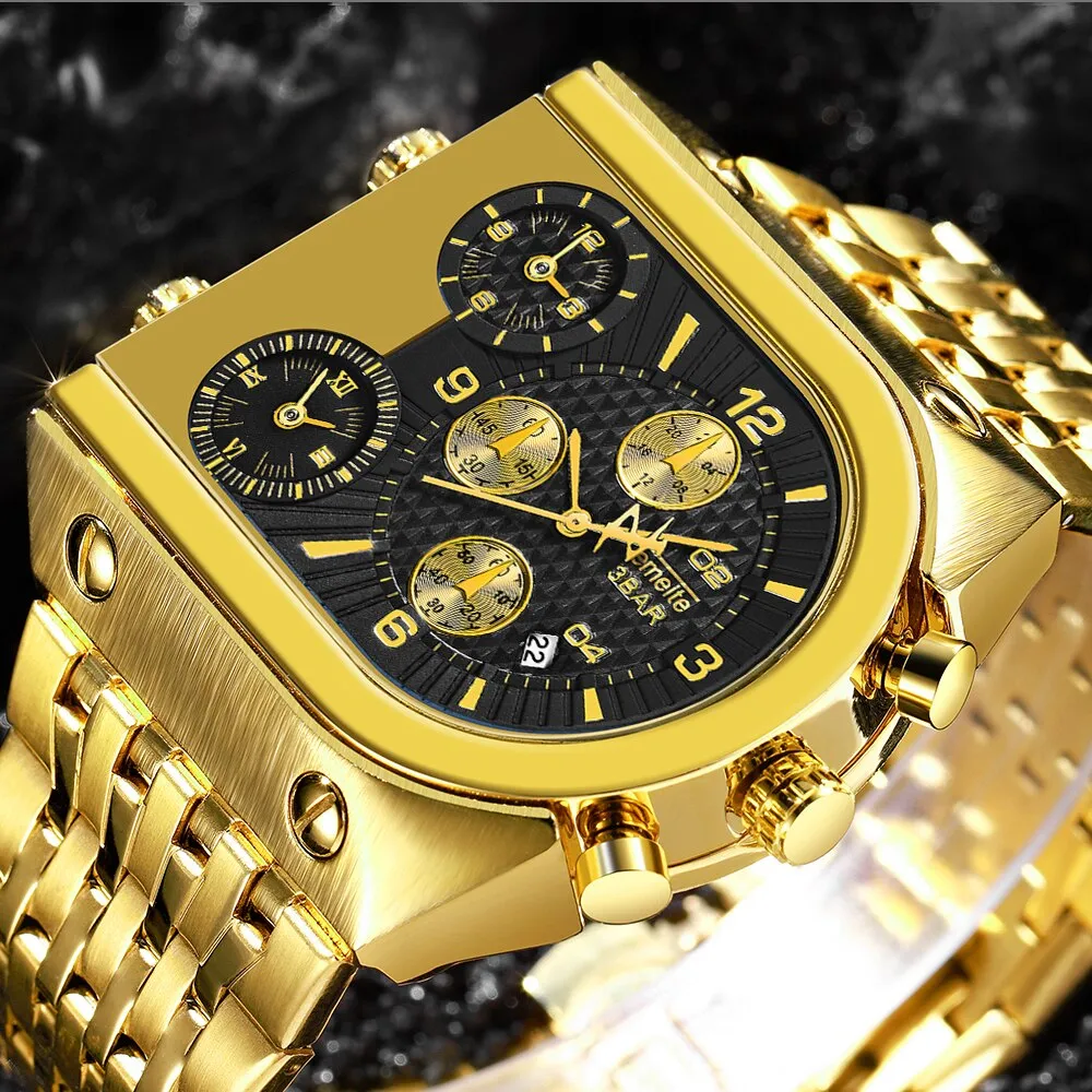 Luxury Golden Quartz Men's Watches