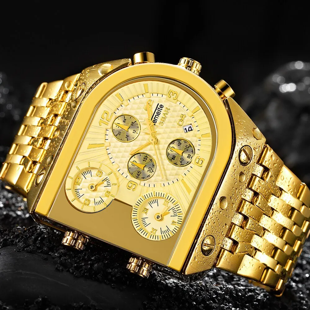 Luxury Golden Quartz Men's Watches
