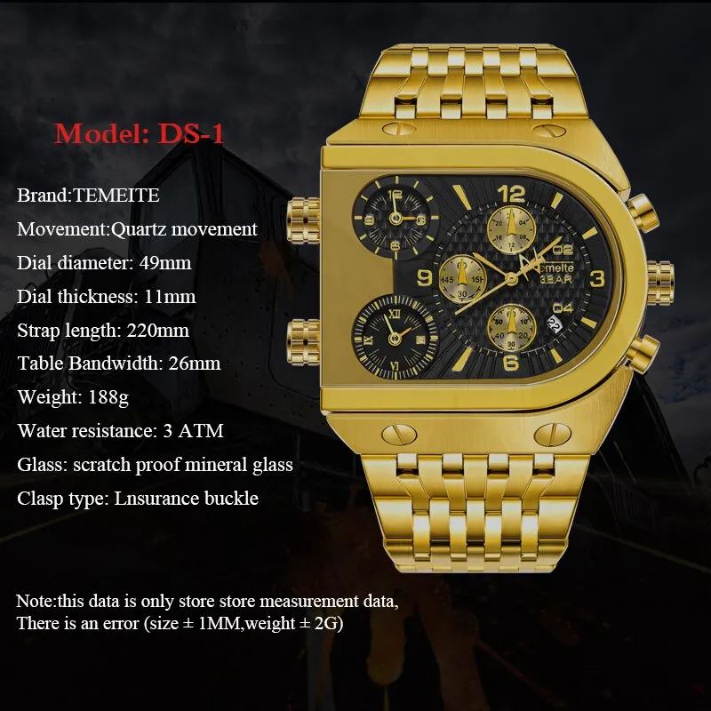 Luxury Golden Quartz Men's Watches