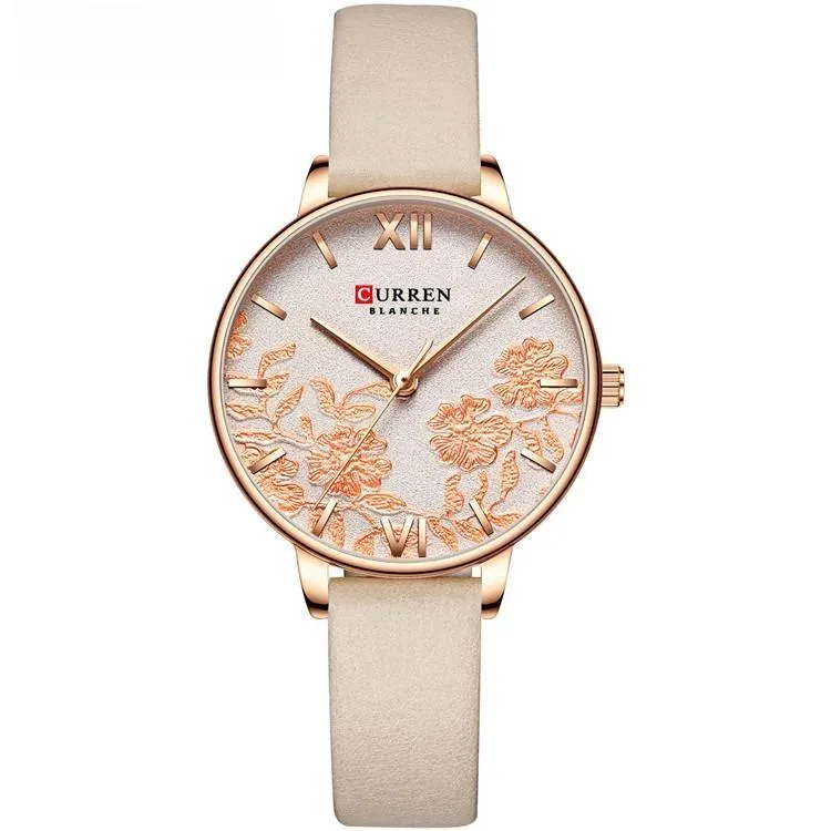 Luxury Stainless Steel Strap Wristwatch for Women Rose Clock Stylish Quartz Ladies Watch