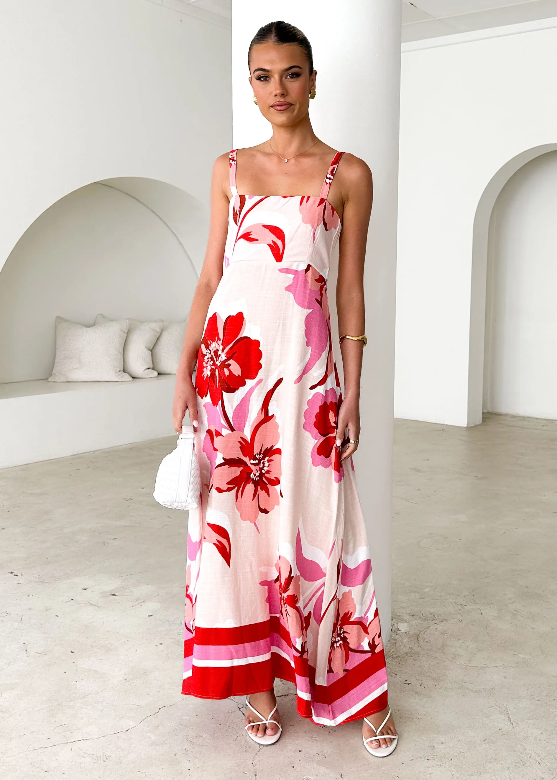 Maxine Maxi Dress - Red Rosabel