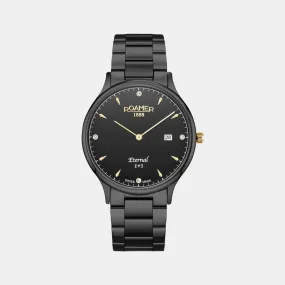 Men Black Analog Stainless Steel Watch 863833 45 55 50