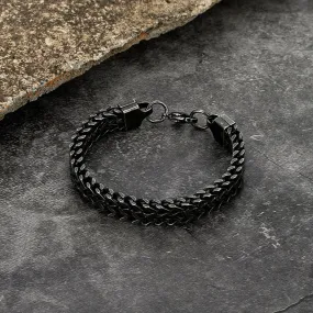 Men Bracelet 10mm Vintage Black Chain Link Punk Rock Stainless Steel Motorcycle Handmade Jewelry