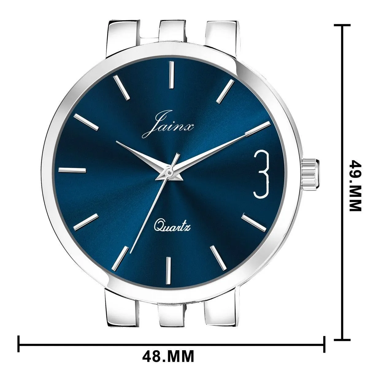 Men's Blue Dial Analog Watch with Stainless Steel Chain - Jainx JM7139