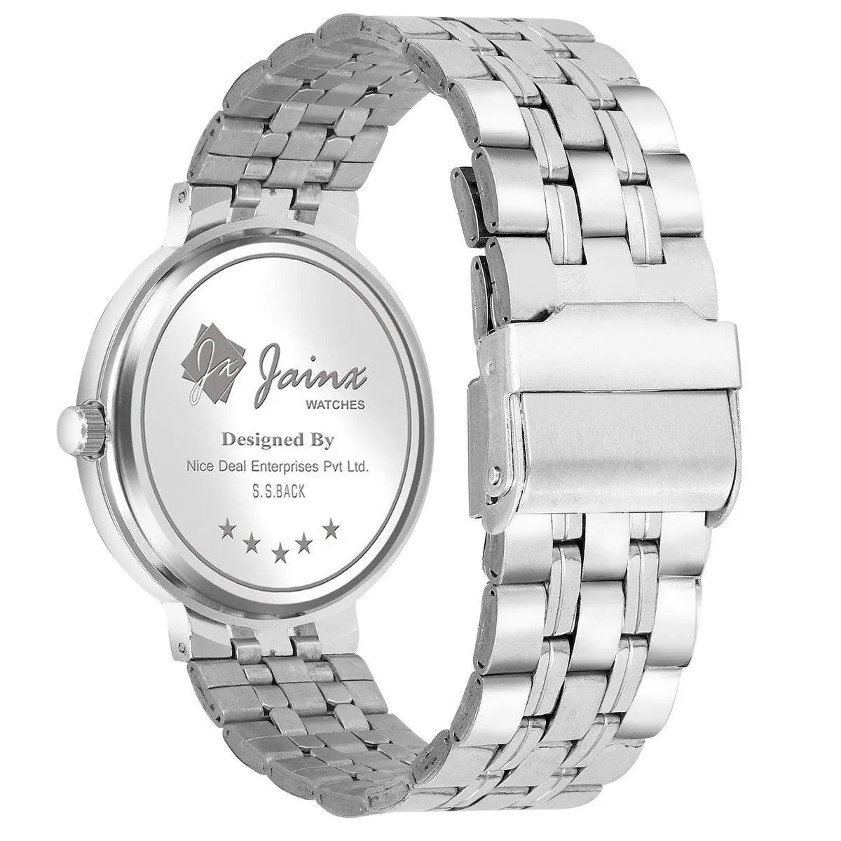 Men's Blue Dial Analog Watch with Stainless Steel Chain - Jainx JM7139
