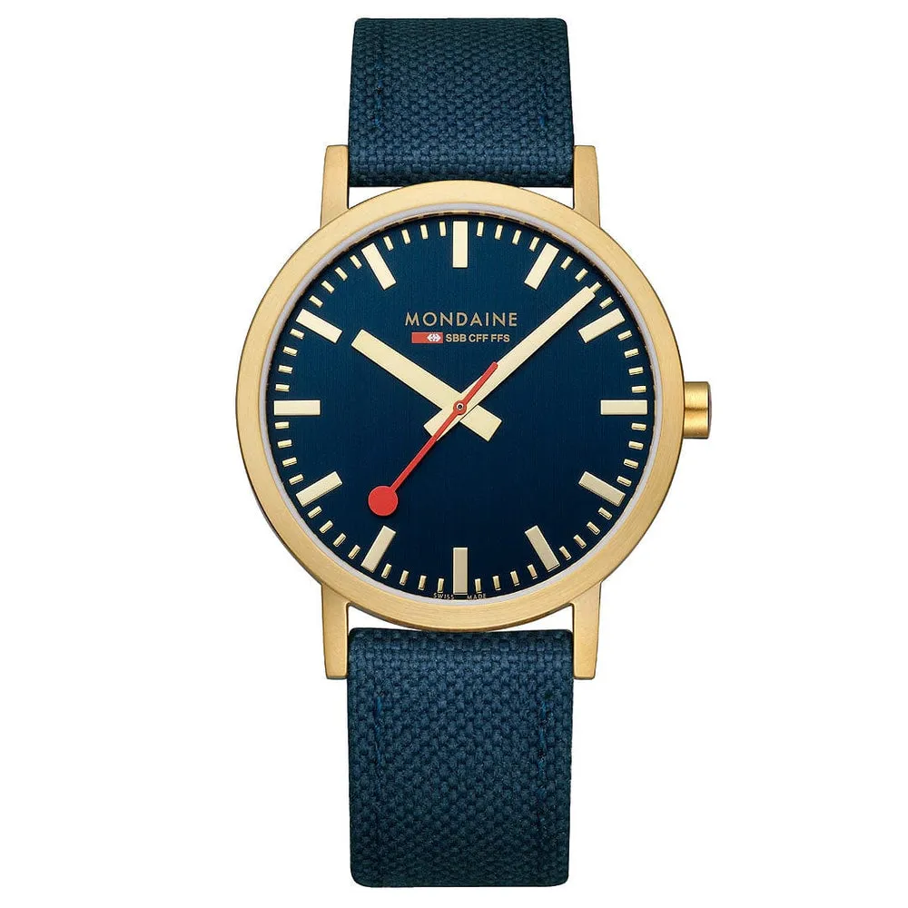 MONDAINE CLASSIC DEEP OCEAN BLUE GOLDEN WATCH 40 MM  A660.30360.40SBQ