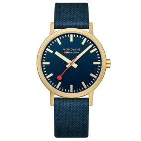 MONDAINE CLASSIC DEEP OCEAN BLUE GOLDEN WATCH 40 MM  A660.30360.40SBQ