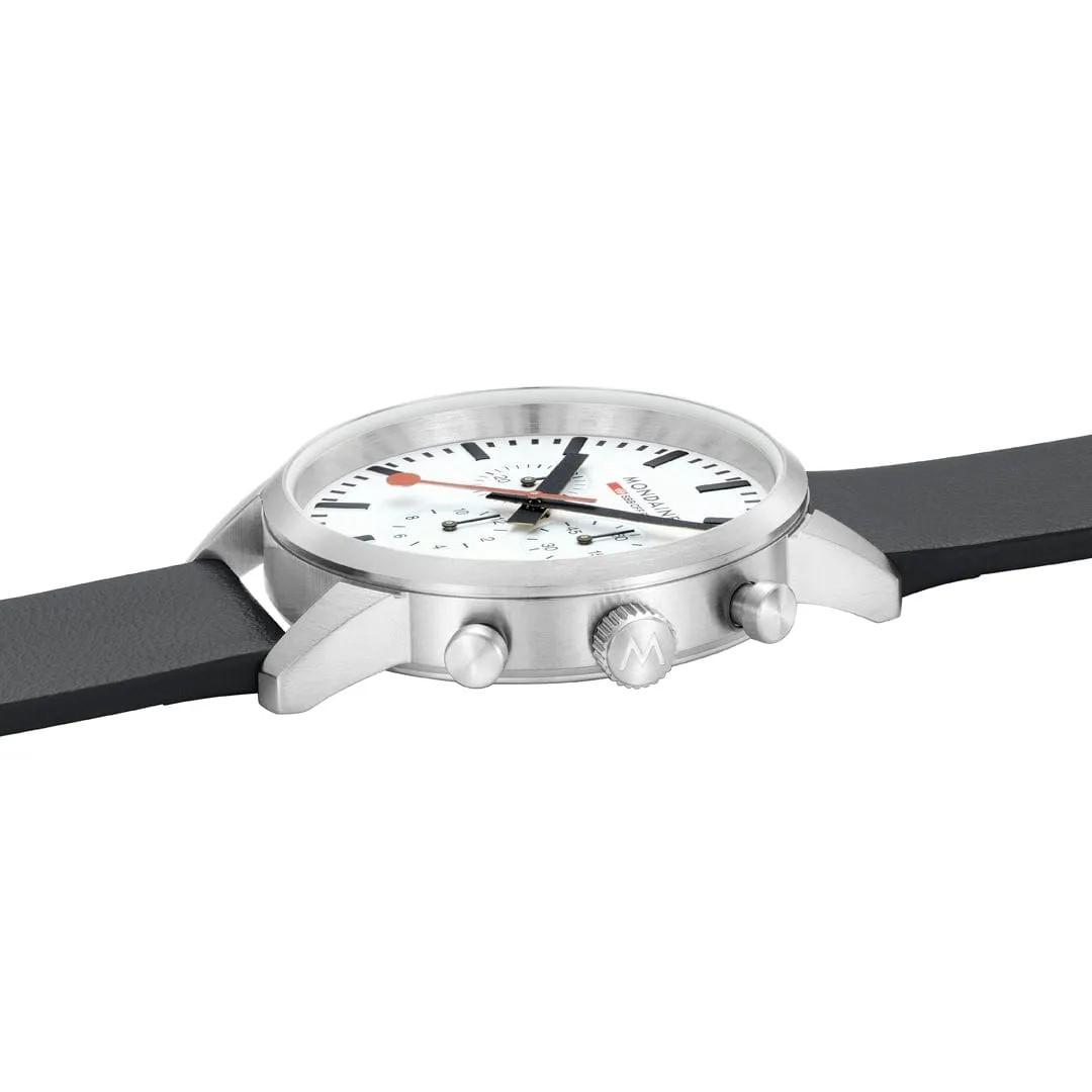 MONDAINE Neo Black vegan grape leather, 41 mm -MSD.41411.LBV CHRO WHITE