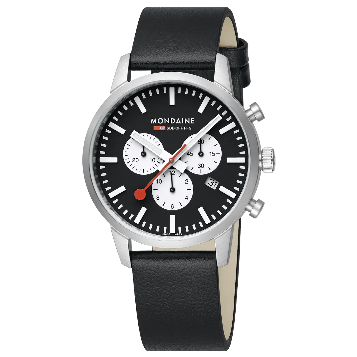 MONDAINE NEO, Black Vegan Grape Leather, 41 mm- MSD.41420.LBV CHRO