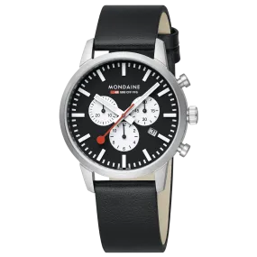 MONDAINE NEO, Black Vegan Grape Leather, 41 mm- MSD.41420.LBV CHRO