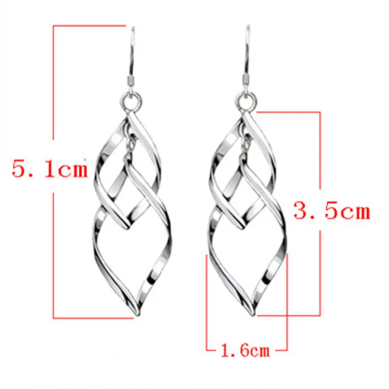 New Hot Fashion Hollow Metal Flower Plating Silver Leaf Drop Earrings Jewelry Multilayer Tassel long Earrings