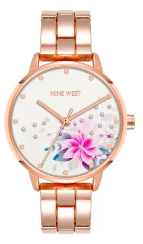 Nine West Silver Dial Analog Watch For -  Ladies NW-2460FLRG