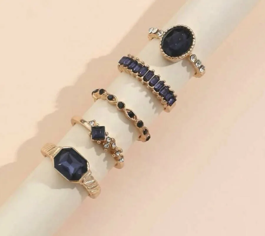Oh La La Express Women Rings Set 5pcs