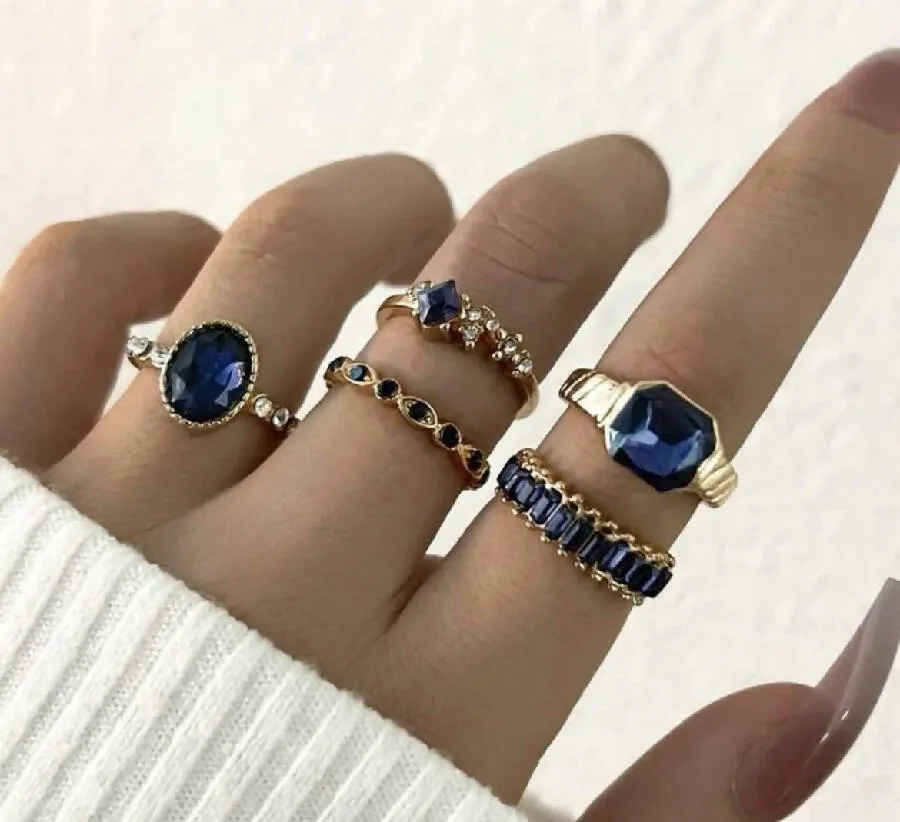 Oh La La Express Women Rings Set 5pcs