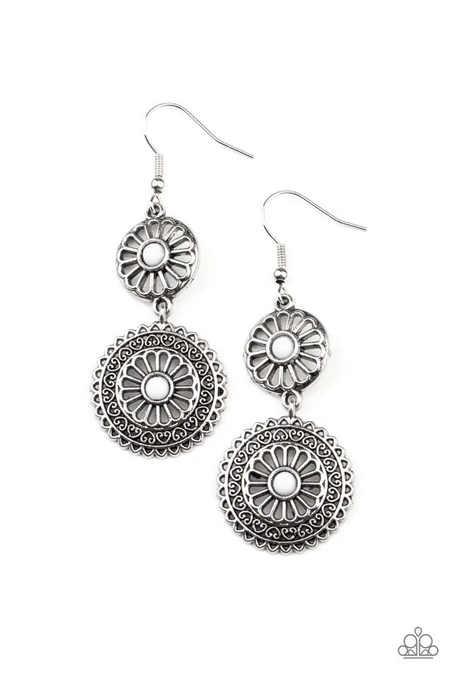 Paparazzi Earring ~ Keep It WHEEL - White