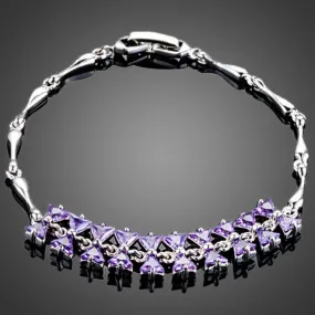 Purple Link Chain Bowknot Bracelet