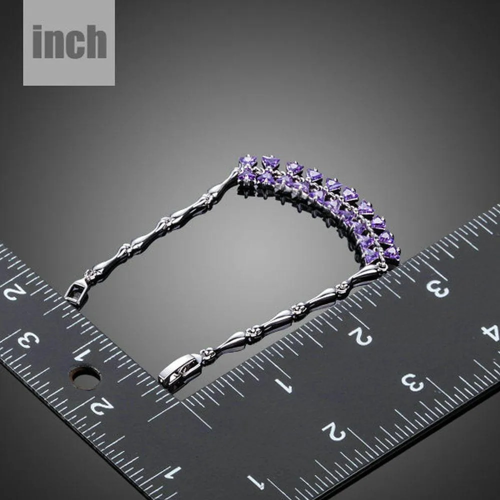 Purple Link Chain Bowknot Bracelet