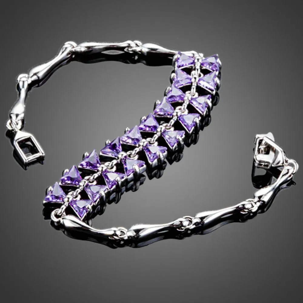 Purple Link Chain Bowknot Bracelet