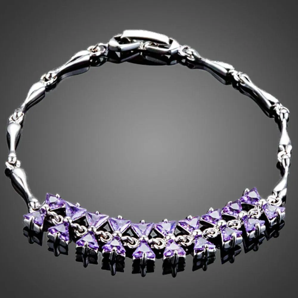 Purple Link Chain Bowknot Bracelet