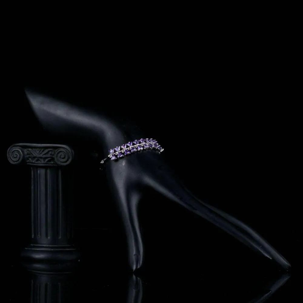Purple Link Chain Bowknot Bracelet