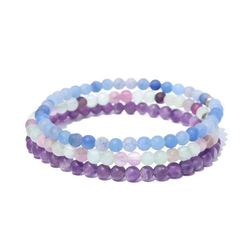 "Inspiration" Fluorite Amethyst & Aventurine Bracelet Set