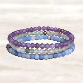 "Inspiration" Fluorite Amethyst & Aventurine Bracelet Set