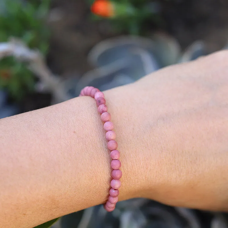 "Self Love" Matte Rhodonite Delicate Bracelet