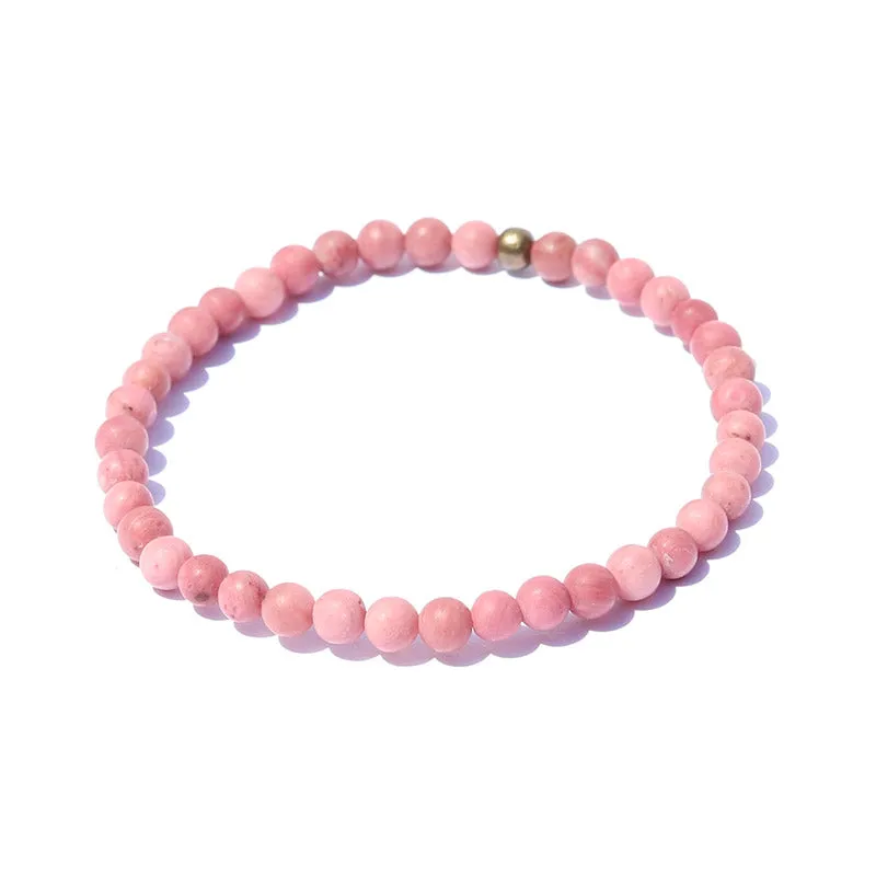 "Self Love" Matte Rhodonite Delicate Bracelet