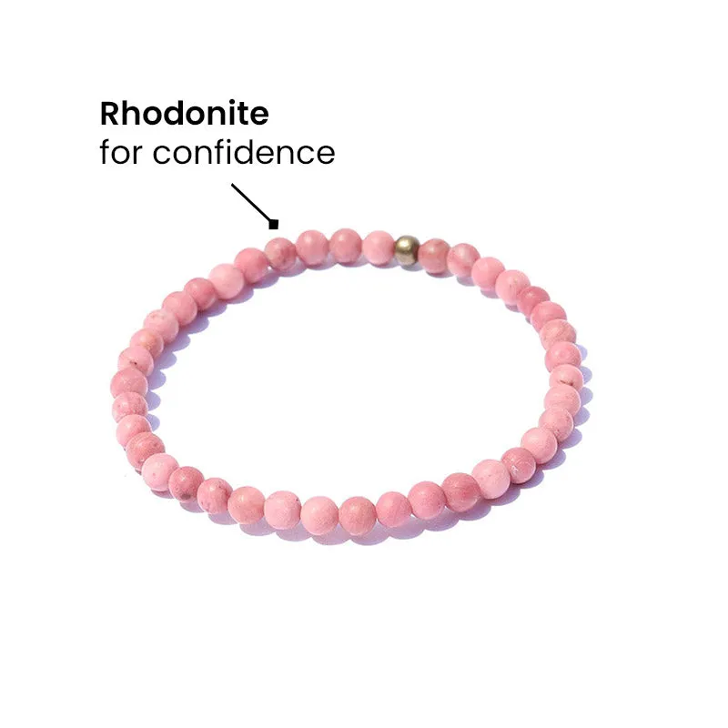 "Self Love" Matte Rhodonite Delicate Bracelet