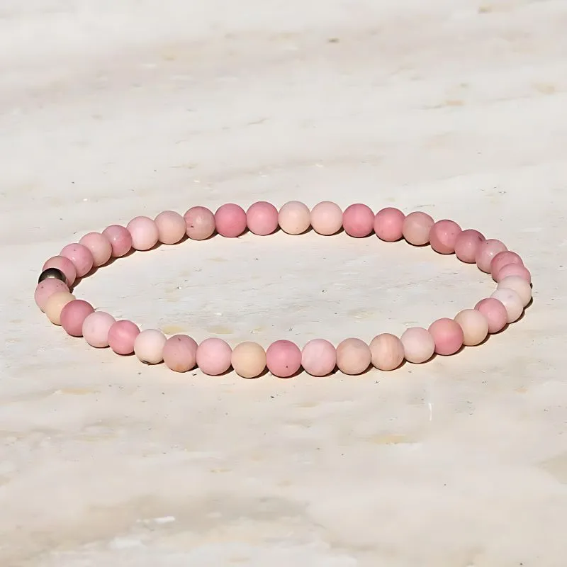 "Self Love" Matte Rhodonite Delicate Bracelet