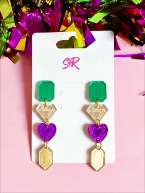 Sandy   Rizzo Mardi Gras Be A Gem Earrings